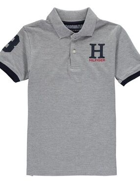 Tommy Hilfiger Navy, Grey,Red,White And Blue Colorblock Polo